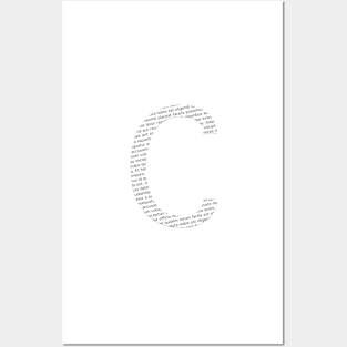 Typographic monogram cutout Posters and Art